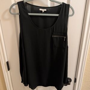 Maurice's Black Sleeveless Top With Zipper Accents